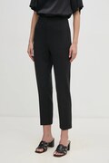 Hlače Calvin Klein za žene, boja: crna, kroj cigarette, visoki struk, LV044B690G
