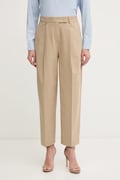 Tommy Hilfiger spodnie damskie kolor beżowy proste high waist WW0WW44793
