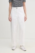 Tommy Hilfiger spodnie bawełniane kolor biały proste high waist WW0WW45487