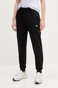 Puma pantaloni de trening din bumbac femei, culoarea negru, neted, 685019