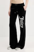 Juicy Couture spodnie dresowe welurowe dziecięce LAYLA CAVIAR damskie kolor czarny z aplikacją JCBBJ125806