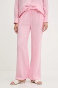 Melissa Odabash spodnie bawełniane kolor różowy proste high waist Krissy