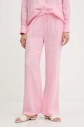 Melissa Odabash spodnie bawełniane kolor różowy proste high waist Krissy