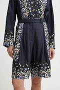 MUNTHE szorty jedwabne FABIANE kolor granatowy wzorzyste high waist 251140125118