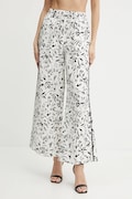 Karl Lagerfeld spodnie damskie kolor biały szerokie high waist A2W10016