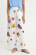 MAX&Co. spodnie bawełniane damskie kolor biały szerokie high waist 2516131094200