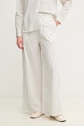 MAX&Co. spodnie bawełniane damskie kolor biały szerokie high waist 2516131094200