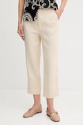 Lanene hlače Pedro del Hierro bež barva, 7609781