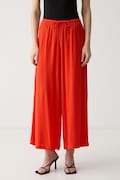United Colors of Benetton pantaloni wide leg da donna in viscosa arancione high waist 4VW95F00C