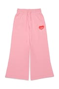 Diesel pantaloni de trening din bumbac pentru copii PCUORE TROUSERS culoarea roz, cu imprimeu, J02231