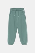 Detské bavlnené tepláky United Colors of Benetton zelená farba, jednofarebné, 3UNICF060