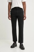 Hlače HUGO za muškarce, boja: crna, ravni kroj, 50530886