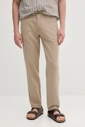 Lindbergh spodnie lniane męskie kolor beżowy proste 30-008023