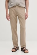 Lindbergh spodnie lniane męskie kolor beżowy proste 30-008023