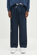 AAPE pantaloni de bumbac Now Woven culoarea bleumarin, drept, AAPPTMB665XXO