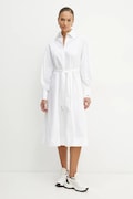 Karl Lagerfeld rochie din bumbac culoarea alb, midi, dreaptă, A1W13018
