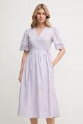 Twinset rochie culoarea violet, midi, evazată, 251TT2091