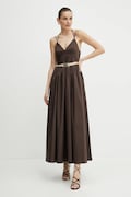 Сукня Twinset колір коричневий maxi розкльошена 251TT2100