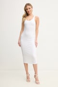 Šaty Armani Exchange biela farba, midi, priliehavé, XW000820 AF13729