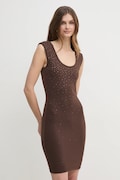 Guess rochie ROSY culoarea maro, mini, dreaptă, W5RK23 KCDE0