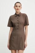 Šaty Patrizia Pepe hnedá farba, mini, áčkový strih, 2A2899 A570