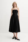 Stine Goya rochie culoarea negru, midi, evazată, SG-SS25-D092-2349