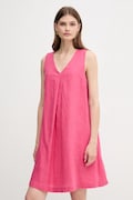 Льняна сукня United Colors of Benetton колір рожевий mini розкльошена 4AGHDV0AX