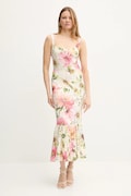 Guess rochie FLEUR culoarea bej, midi, mulată, W5GK20 WH4S2