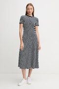 Бавовняна сукня Tommy Hilfiger колір синій midi розкльошена WW0WW44547