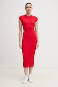Tommy Hilfiger rochie culoarea rosu, midi, mulată, WW0WW44493