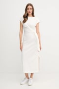 Tommy Hilfiger rochie din bumbac culoarea bej, maxi, dreaptă, WW0WW45159