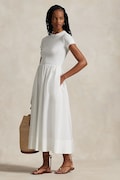 Polo Ralph Lauren sukienka bawełniana kolor biały maxi rozkloszowana 211966311