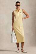 Бавовняна сукня Polo Ralph Lauren колір жовтий midi пряма 211968292