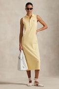 Бавовняна сукня Polo Ralph Lauren колір жовтий midi пряма 211968292