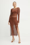 Fracomina rochie culoarea maro, maxi, mulată, FS25SD5004K514O7
