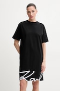 Karl Lagerfeld pamut ruha fekete, mini, oversize, A1W13001