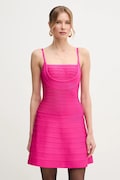 Herve Leger rochie Milly culoarea roz, mini, evazată, HLT8499590