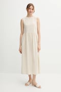 Φόρεμα από λινό μείγμα United Colors of Benetton χρώμα: μπεζ, 48I5DV0BK