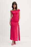 Bardot sukienka kolor różowy maxi dopasowana 59512DB