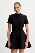 Šaty Bardot čierna farba, mini, áčkový strih, 59907DB
