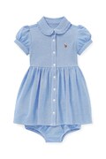 Polo Ralph Lauren sukienka bawełniana niemowlęca kolor niebieski mini rozkloszowana 310734896002
