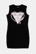 Guess rochie din bumbac pentru copii culoarea negru, midi, mulată, J4RK38 KA6W4