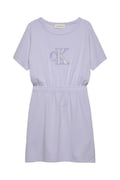 Dievčenské šaty Calvin Klein Jeans fialová farba, mini, rovný strih, IG0IG02905