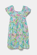 Παιδικό βαμβακερό φόρεμα United Colors of Benetton χρώμα: πράσινο, 34VAGV010