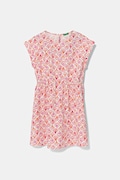 Дитяча бавовняна сукня United Colors of Benetton колір помаранчевий midi розкльошена 4MMDCV03F