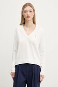 Tommy Jeans pulover de bumbac culoarea alb, light, DW0DW19888