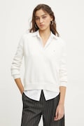 Tommy Jeans pulover de bumbac culoarea bej, DW0DW19888
