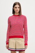 Tommy Jeans pulover za žene od pamuka crveni DW0DW20159