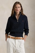 Polo Ralph Lauren sweter bawełniany kolor niebieski z półgolfem 211963467