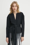 Karl Lagerfeld bluză femei, culoarea negru, uni, A1W20047